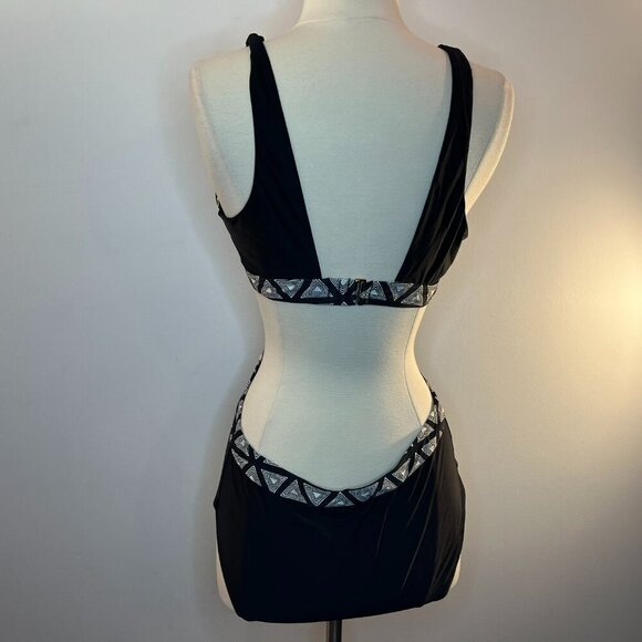 Shade & Shore Women's Black White One-Piece Swimsuit - NWT - Picture 3 of 4